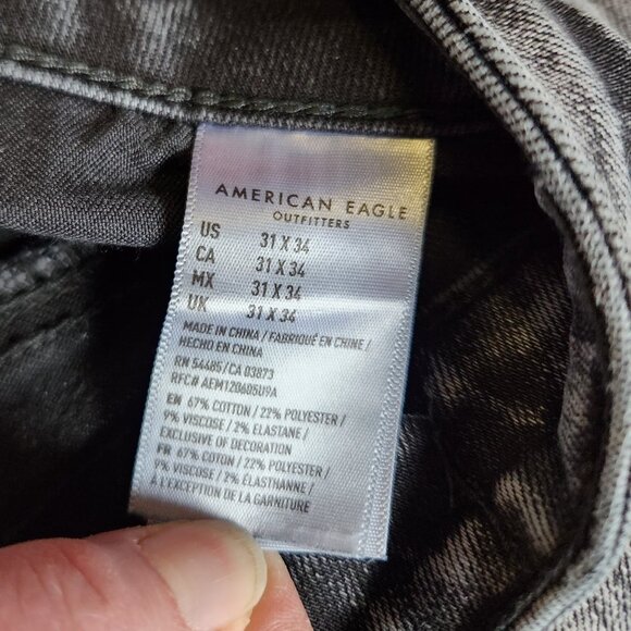 American Eagle Flex Stretch Jeans, Acid Wash, 31x34 - Picture 5 of 5